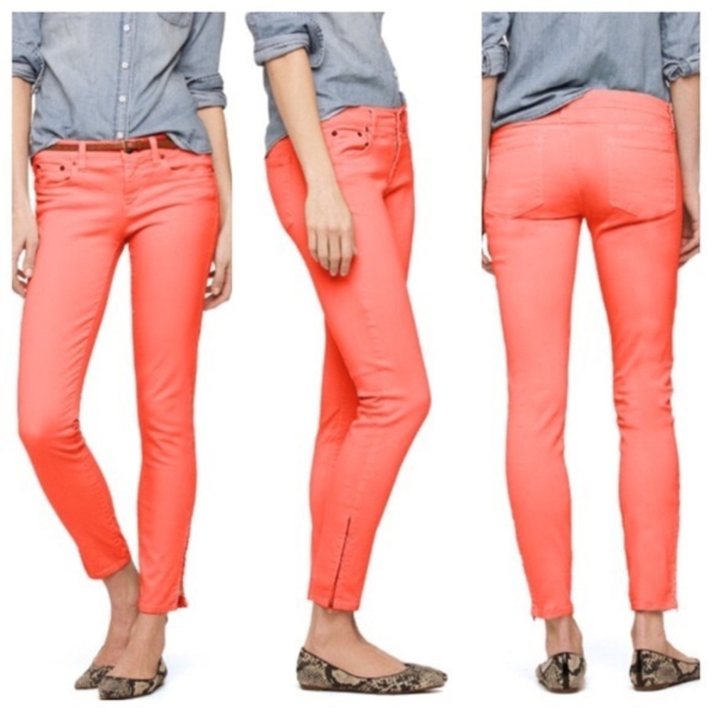j crew coral corduroy jeans toothpick size 29